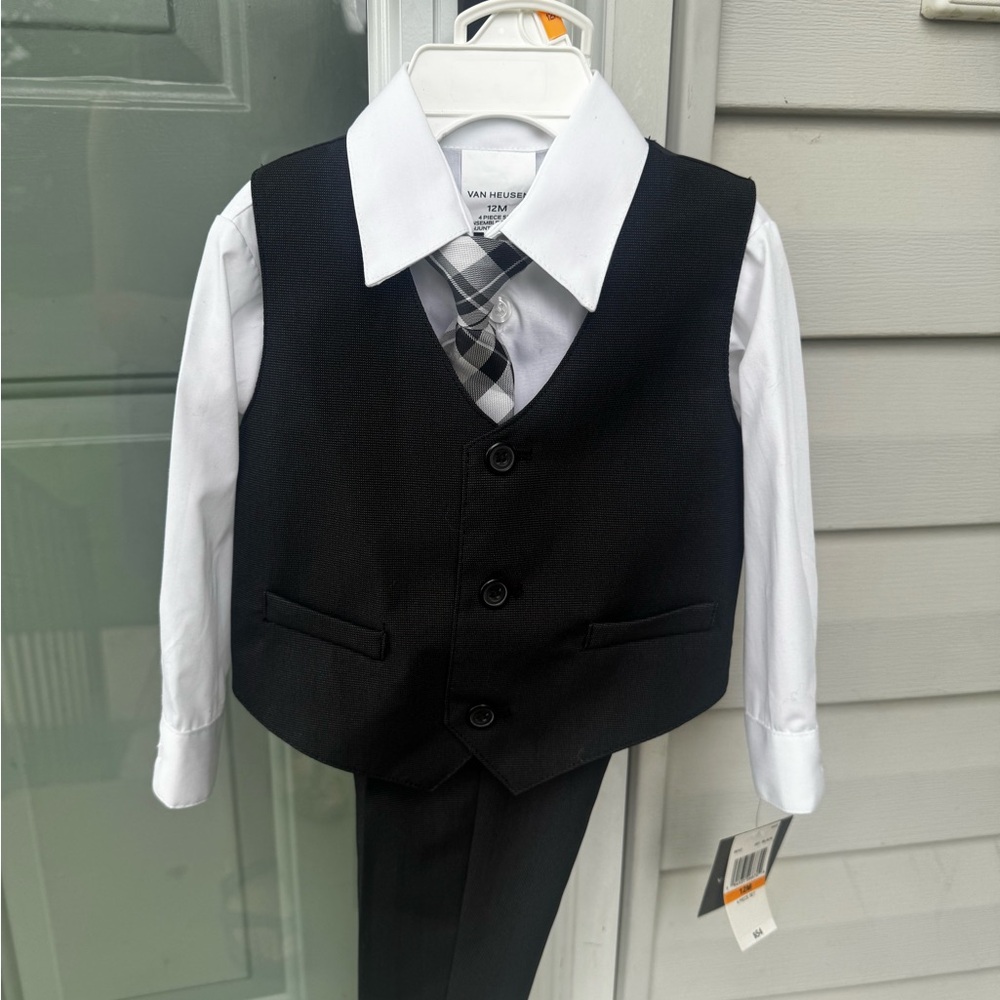 NWT- Black and White Formal Suit Set | 12mo